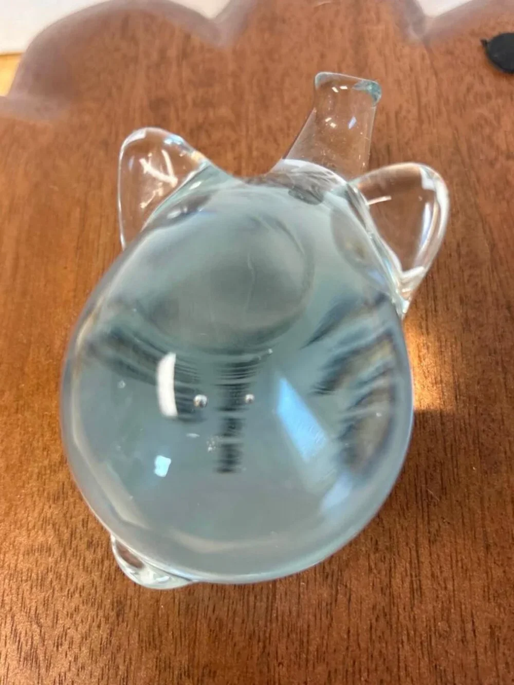 Vtg Pig Glass Clear Figurine Whimsical Paperweight Farm Anim